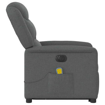 Fauteuil inclinable de massage électrique Gris foncé Tissu