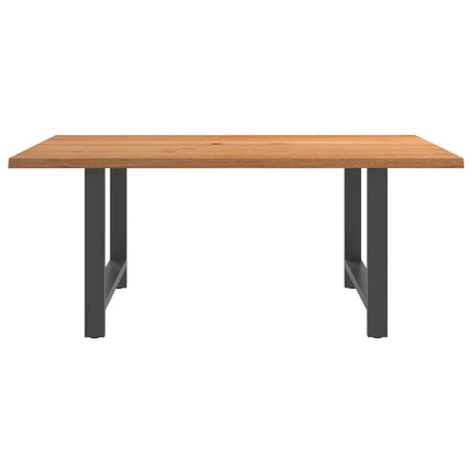 Table à manger marron clair bois de chêne massif rectangulaire