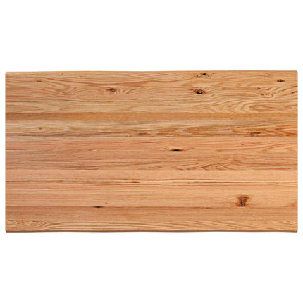 Table à manger marron clair bois de chêne massif rectangulaire