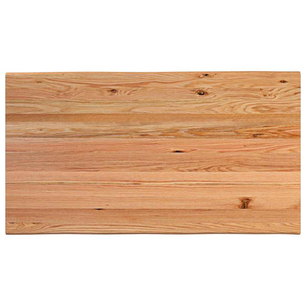 Table à manger marron clair bois de chêne massif rectangulaire