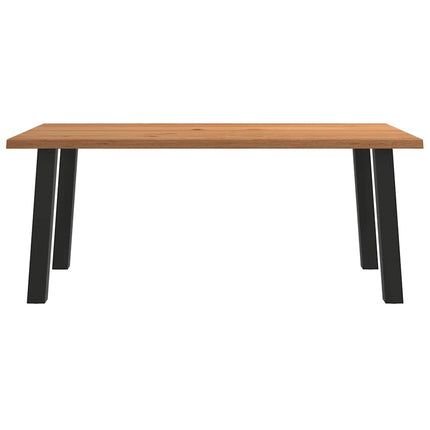 Table à manger marron clair bois de chêne massif rectangulaire