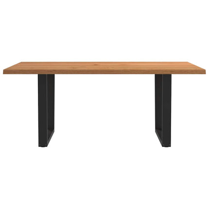 Table à manger avec bord naturel 180x100x74cm bois massif chêne
