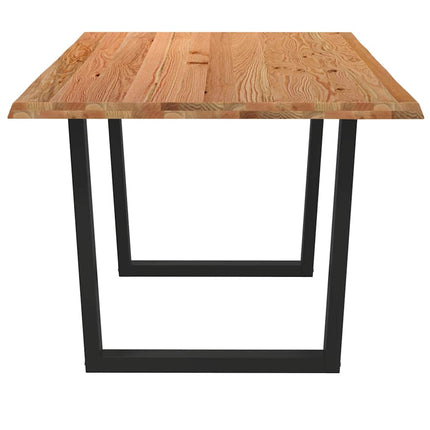 Table à manger avec bord naturel 180x100x74cm bois massif chêne