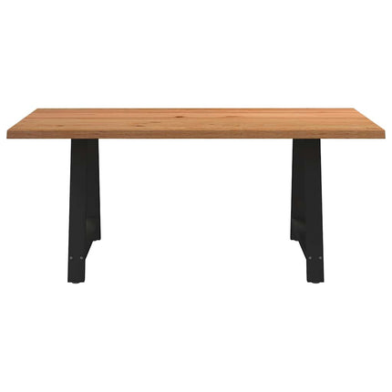 Table à manger marron clair bois de chêne massif rectangulaire