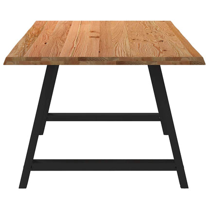 Table à manger marron clair bois de chêne massif rectangulaire