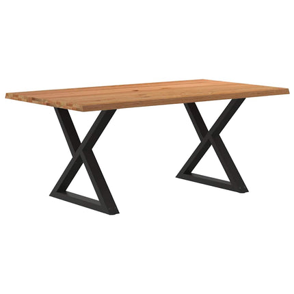 Table à manger avec bord vivant 180x100x74 cm bois massif chêne