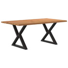 Table à manger avec bord vivant 180x100x74 cm bois massif chêne