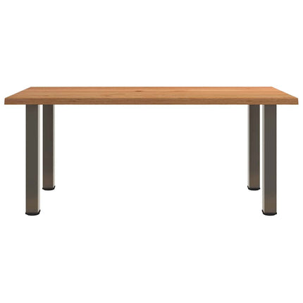 Table à manger marron clair bois de chêne massif rectangulaire