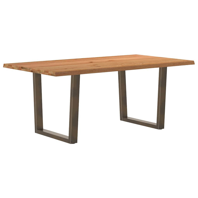 Table à manger avec bord naturel 180x100x74cm bois massif chêne