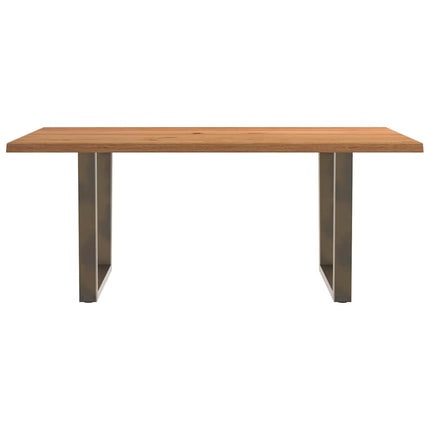 Table à manger avec bord naturel 180x100x74cm bois massif chêne