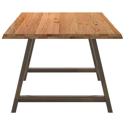 Table à manger marron clair bois de chêne massif rectangulaire