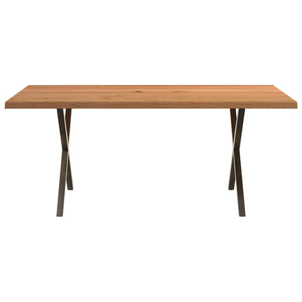 Table à manger marron clair bois de chêne massif rectangulaire