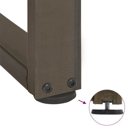 Table à manger marron clair bois de chêne massif rectangulaire