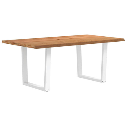 Table à manger avec bord naturel 180x100x74cm bois massif chêne