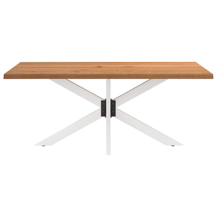 Table à manger marron clair bois de chêne massif rectangulaire