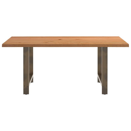 Table à manger marron clair bois de chêne massif rectangulaire