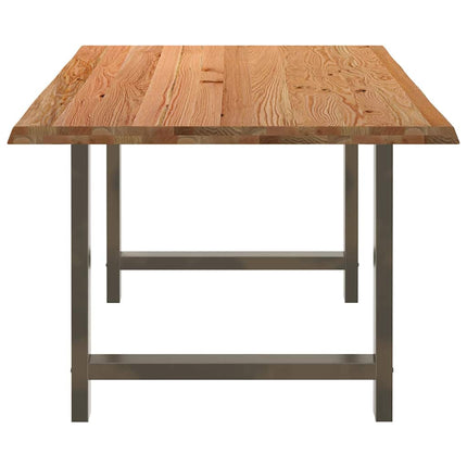 Table à manger marron clair bois de chêne massif rectangulaire