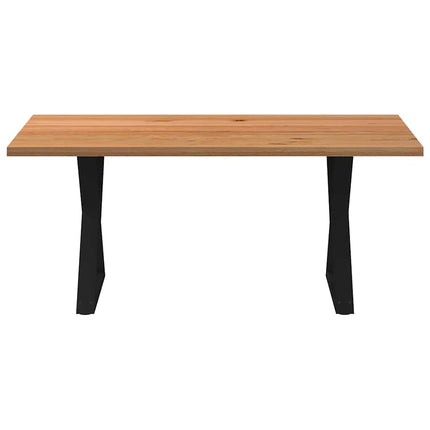 Table à manger marron clair bois de chêne massif rectangulaire