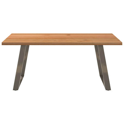 Table à manger marron clair bois de chêne massif rectangulaire