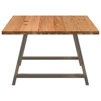 Table à manger marron clair bois de chêne massif rectangulaire