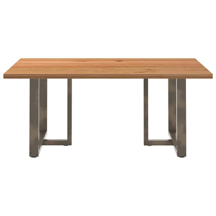 Table à manger marron clair bois de chêne massif rectangulaire