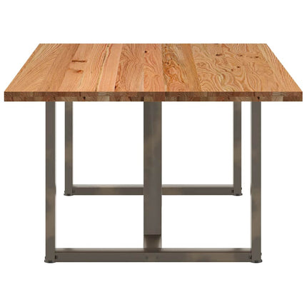 Table à manger marron clair bois de chêne massif rectangulaire