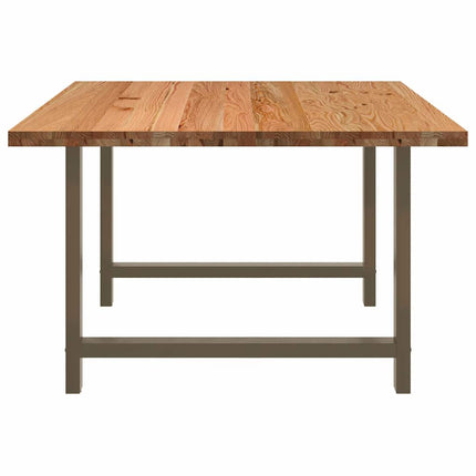 Table à manger marron clair bois de chêne massif rectangulaire