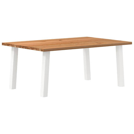 Table à manger marron clair bois de chêne massif rectangulaire