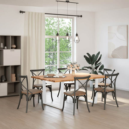 Table à manger 180x120x74 cm bois de chêne massif rectangulaire