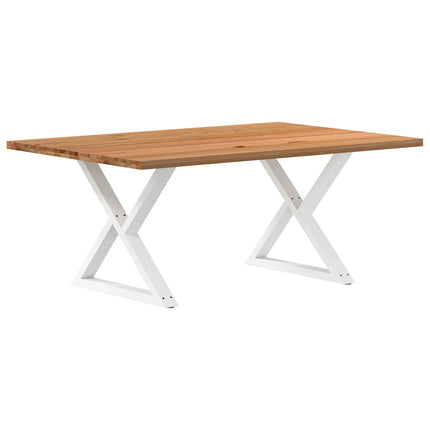 Table à manger marron clair bois de chêne massif rectangulaire