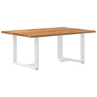 Table à manger marron clair bois de chêne massif rectangulaire