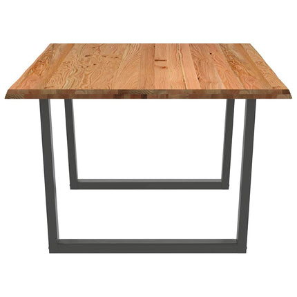Table à manger avec bord naturel 180x100x74cm bois massif chêne