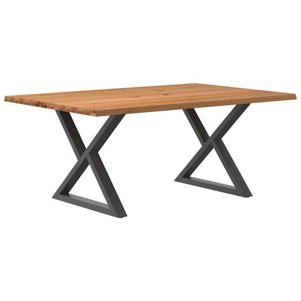 Table à manger avec bord vivant 180x100x74 cm bois massif chêne