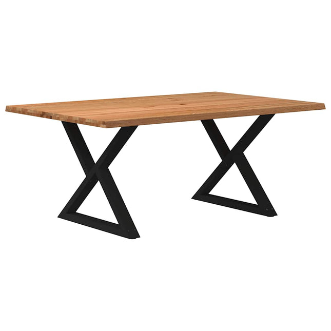 Table à manger avec bord vivant 180x100x74 cm bois massif chêne