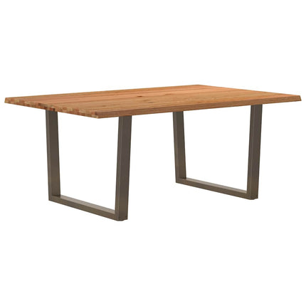 Table à manger avec bord naturel 180x100x74cm bois massif chêne