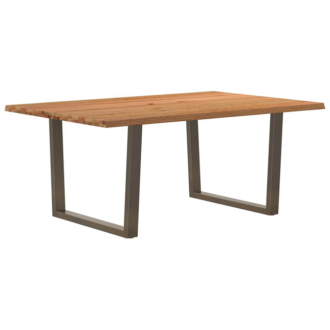 Table à manger avec bord naturel 180x100x74cm bois massif chêne