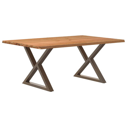 Table à manger avec bord vivant 180x100x74 cm bois massif chêne