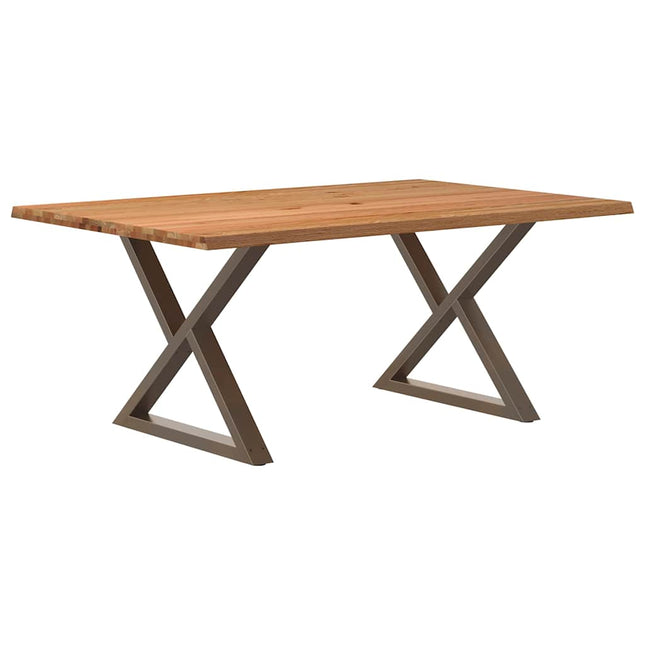 Table à manger avec bord vivant 180x100x74 cm bois massif chêne