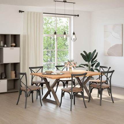 Table à manger avec bord vivant 180x100x74 cm bois massif chêne