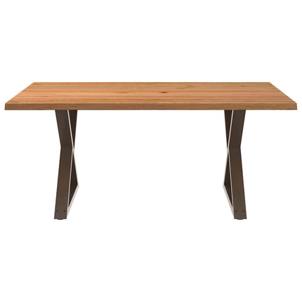 Table à manger avec bord vivant 180x100x74 cm bois massif chêne