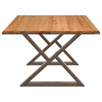 Table à manger avec bord vivant 180x100x74 cm bois massif chêne
