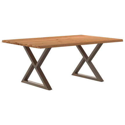 Table à manger avec bord vivant 180x100x74 cm bois massif chêne