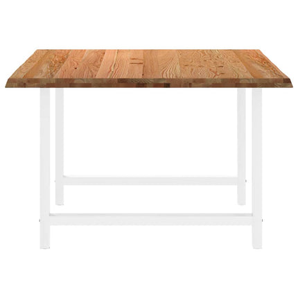 Table à manger marron clair bois de chêne massif rectangulaire