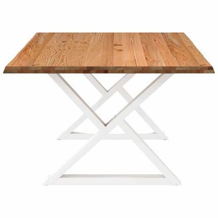 Table à manger avec bord vivant 180x100x74 cm bois massif chêne