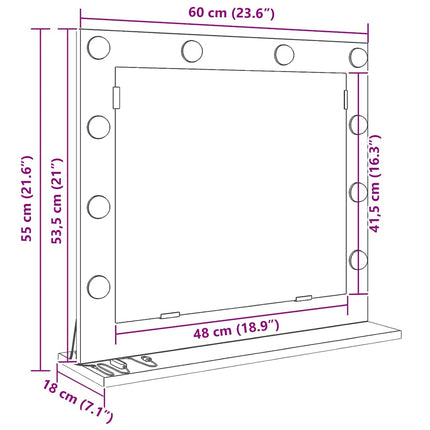 Miroir de vanité avec miroir Bois Ancien 60 x 55 x 18 cm