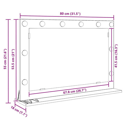 Miroir de vanité avec miroir Bois Ancien 80 x 55 x 18 cm