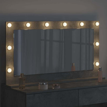 Miroir de vanité avec miroir Gris béton 100 x 55 x 18 cm