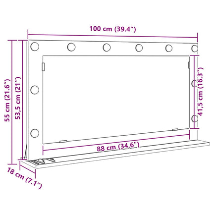 Miroir de vanité avec miroir Bois Ancien 100 x 55 x 18 cm