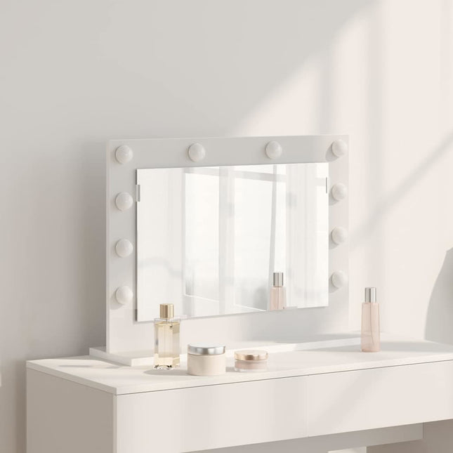 Miroir de vanité avec des lumières à LED Blanc 60 x 45 x 18 cm