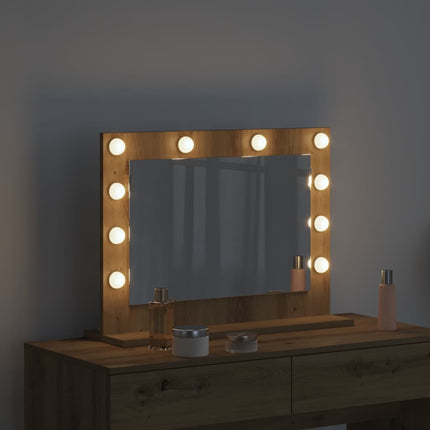 Miroir de vanité avec miroir Chêne artisanal 60 x 45 x 18 cm